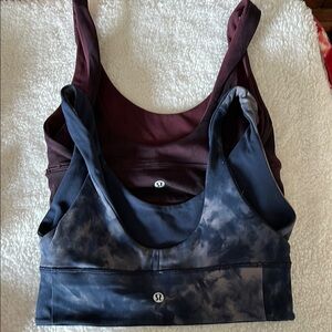 Lululemon Sports Bras Set - Burgundy and Tie-Dye reversible